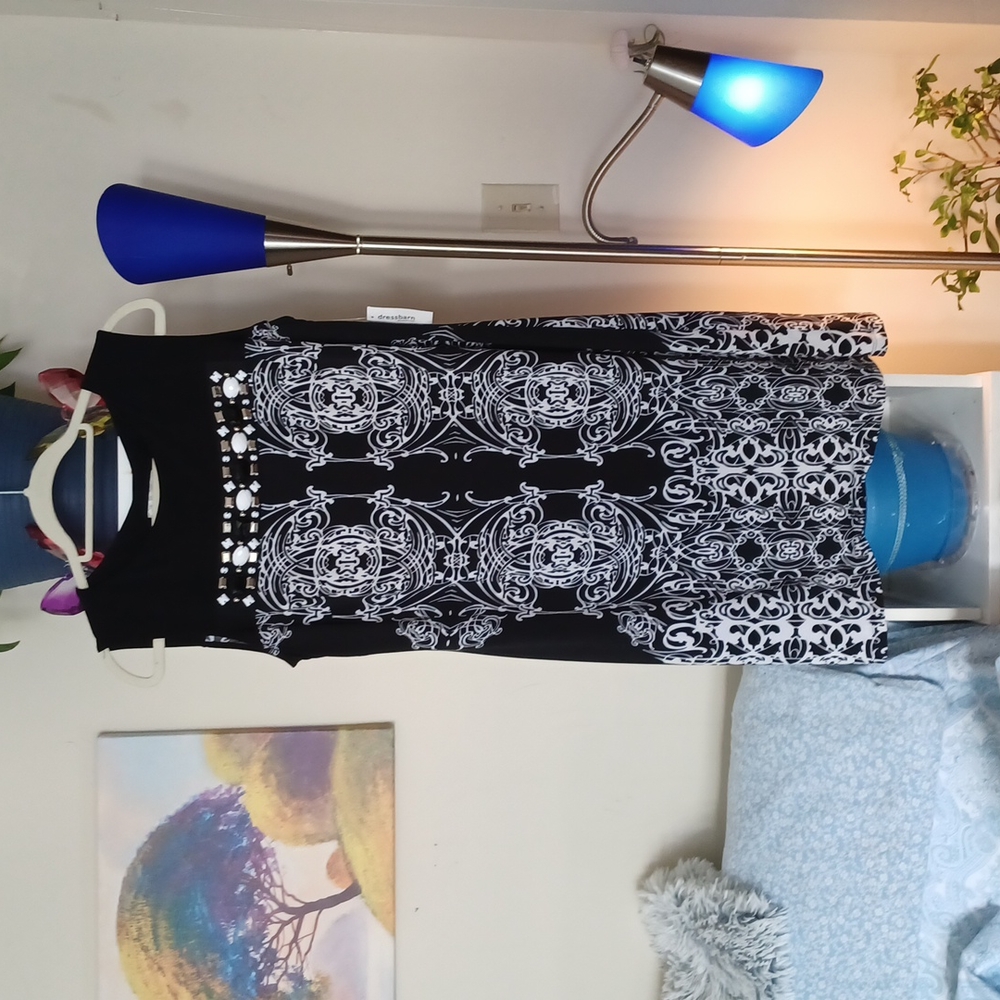 Fancy black and white dress